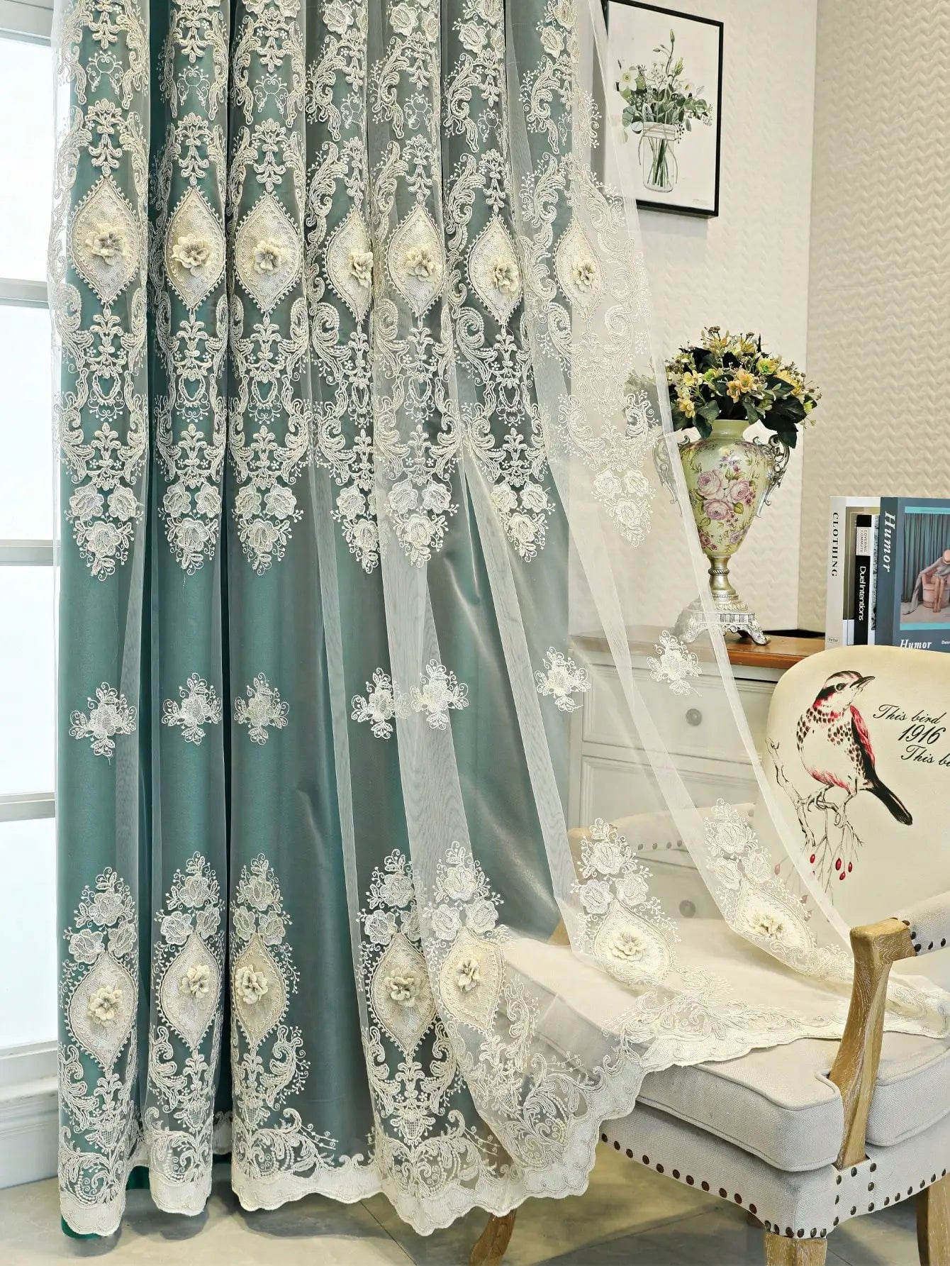 Luxury Vintage Embroidered Curtains