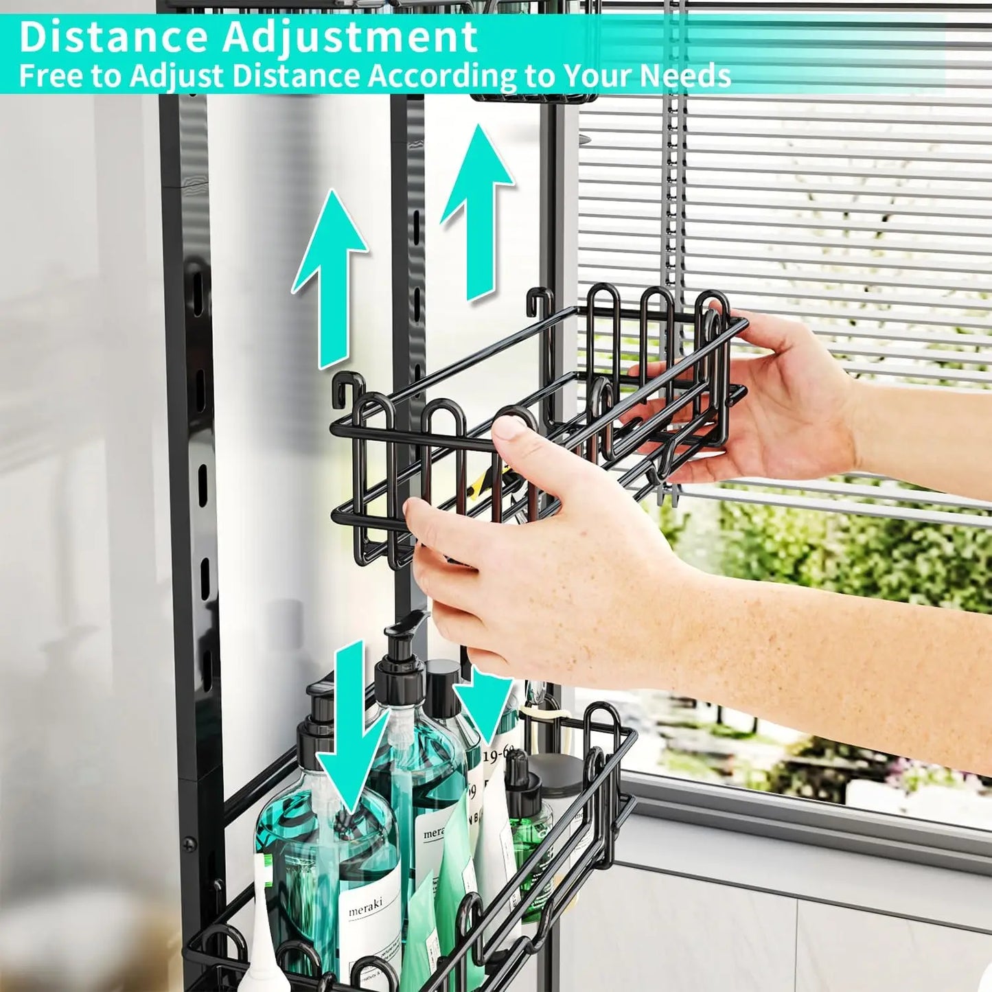 4-Tier Adjustable Over-The-Door Shower Caddy for Bathroom Storage