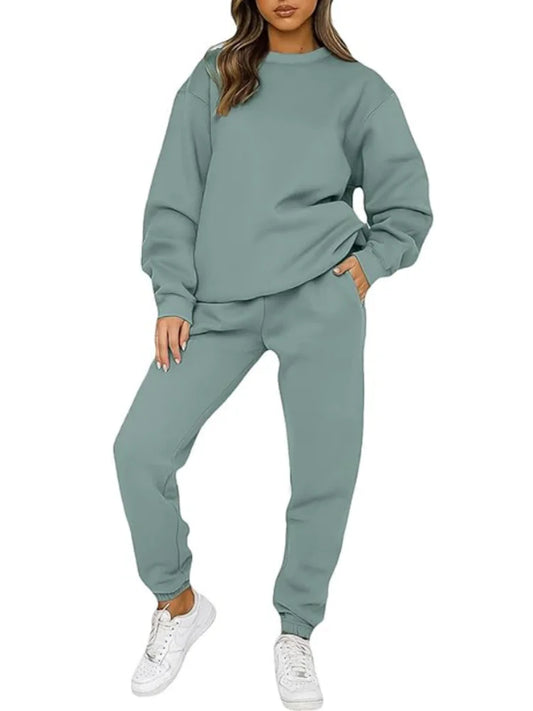 KANSOON Two Piece Long Sleeve Sweatsuit Pants Set For Women