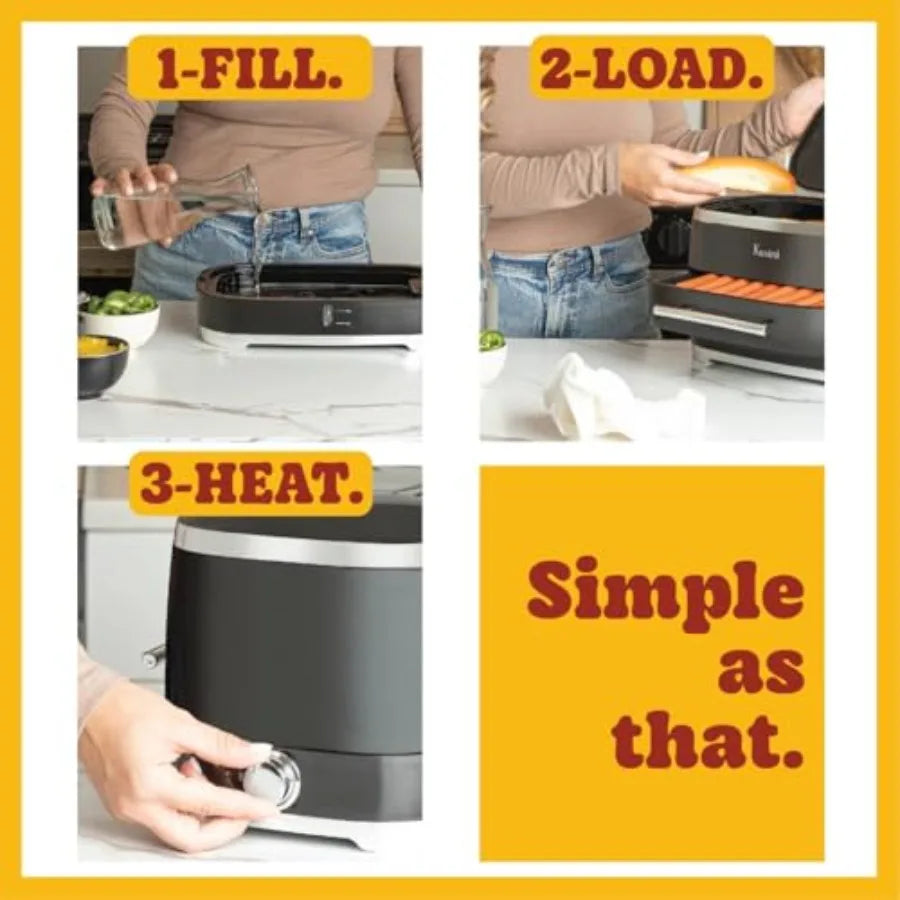 Electric Hot Dog Steamer With Bun Warmer
