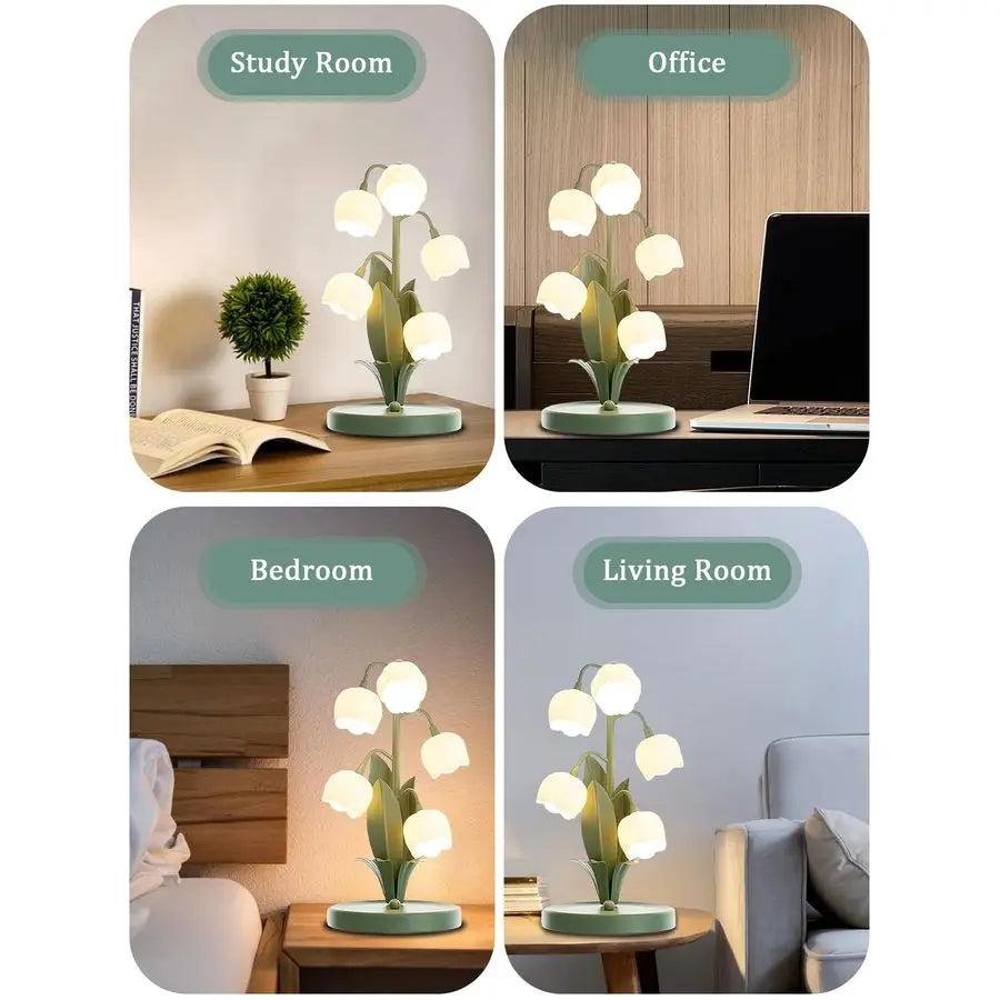 Lily Of The Valley Flower Lamp With Five Bulb Sockets