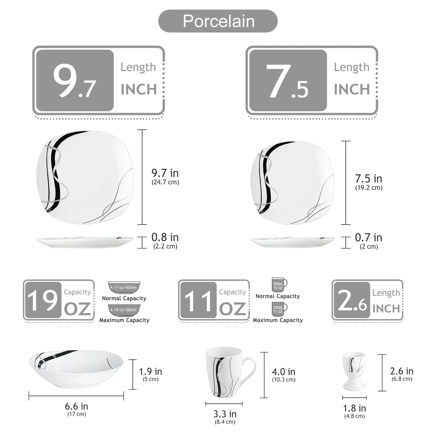 Fiona Porcelain Dinnerware Set Collection