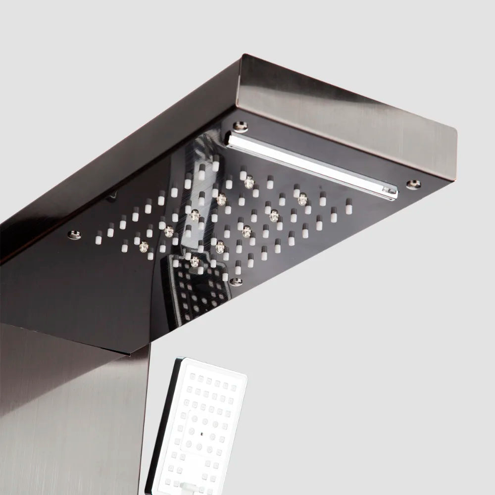 MEKKHALA LED Rainfall Shower Column With Body Jets Digital Display