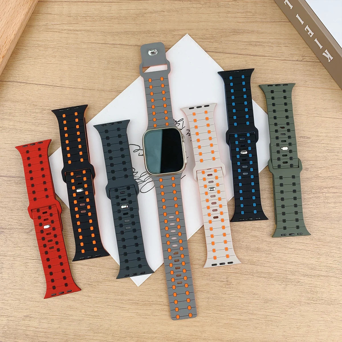 Silicone Apple Watch Band for Series 3 10 SE Ultra