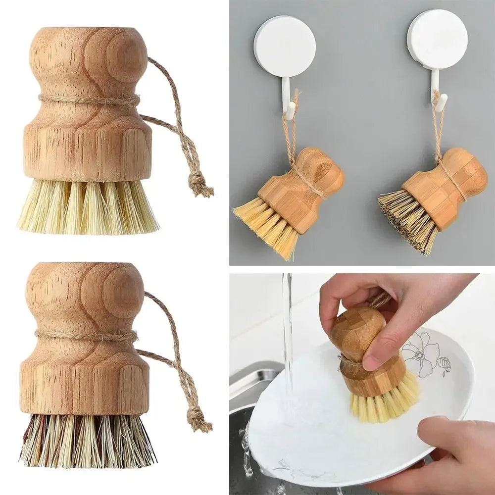 Wooden Kitchen Dish Cleaning Brush 2 pc set