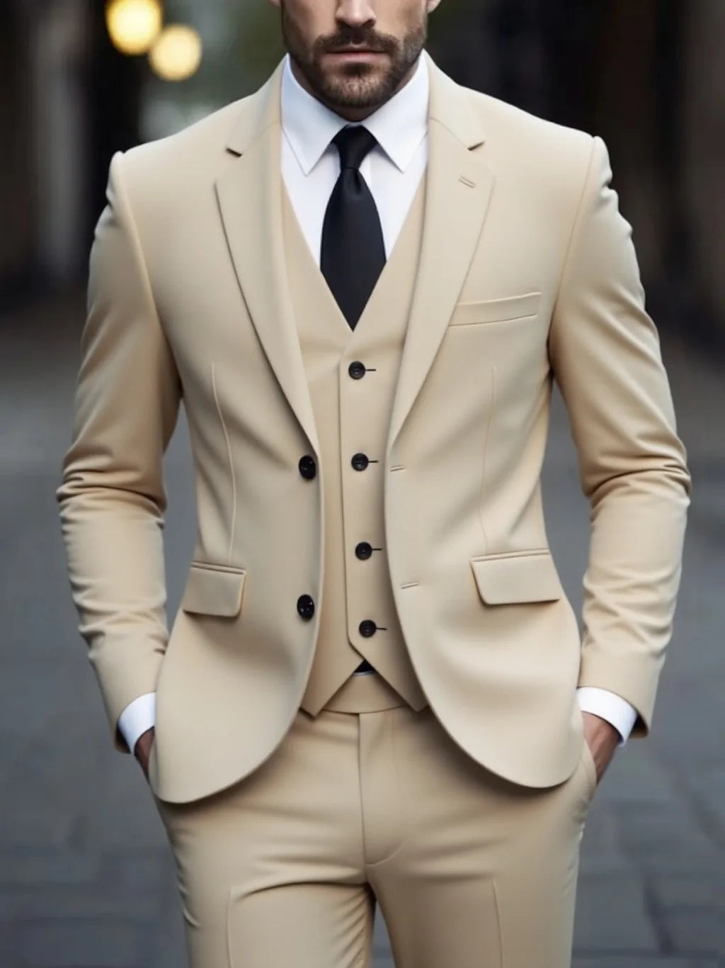 Four Seasons Slim Fit Three Piece Suit For Men
