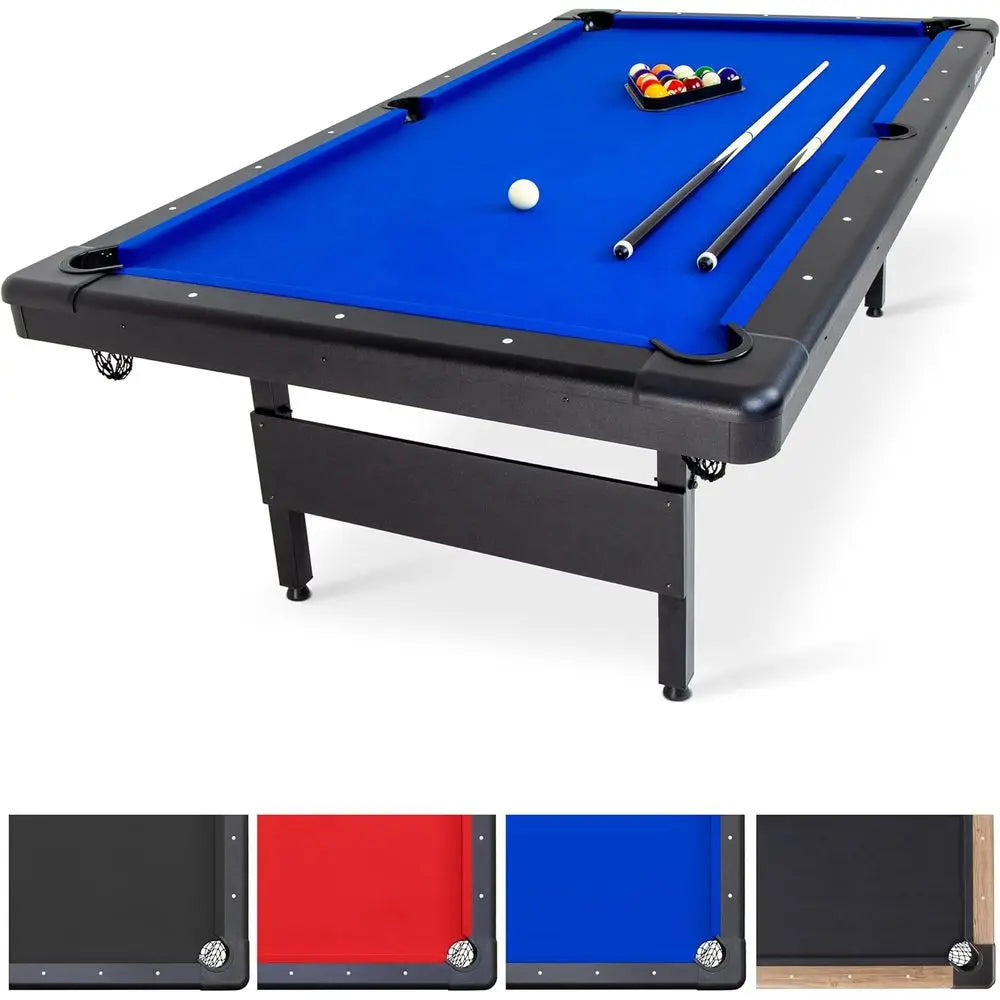 Portable Billiards Table Complete Set With Balls Cues Chalk Brush