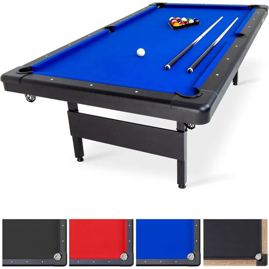Portable Billiards Table Complete Set With Balls Cues Chalk Brush