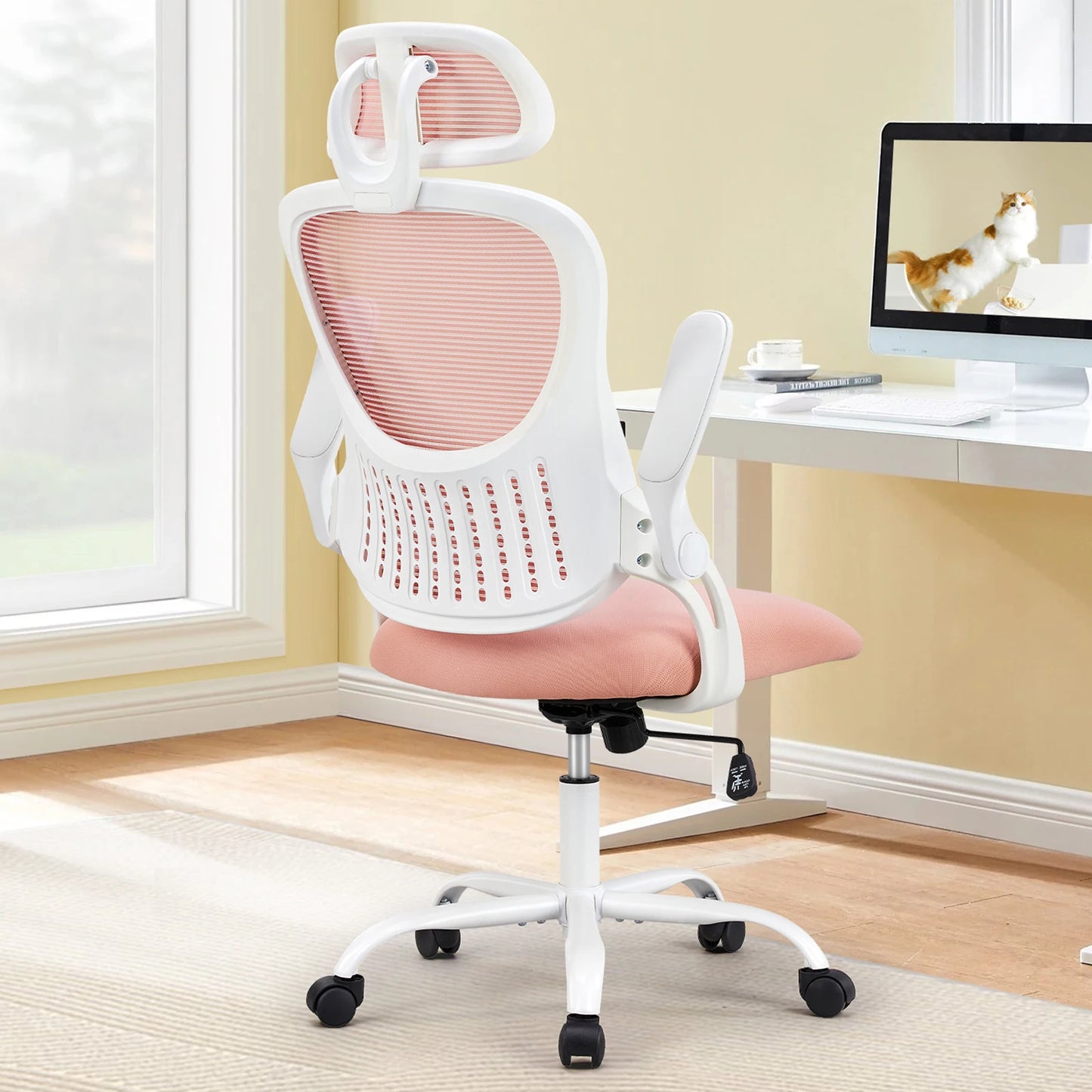 Ergonomic Mesh Office Chair with Adjustable Headrest & Flip-Up Armrests