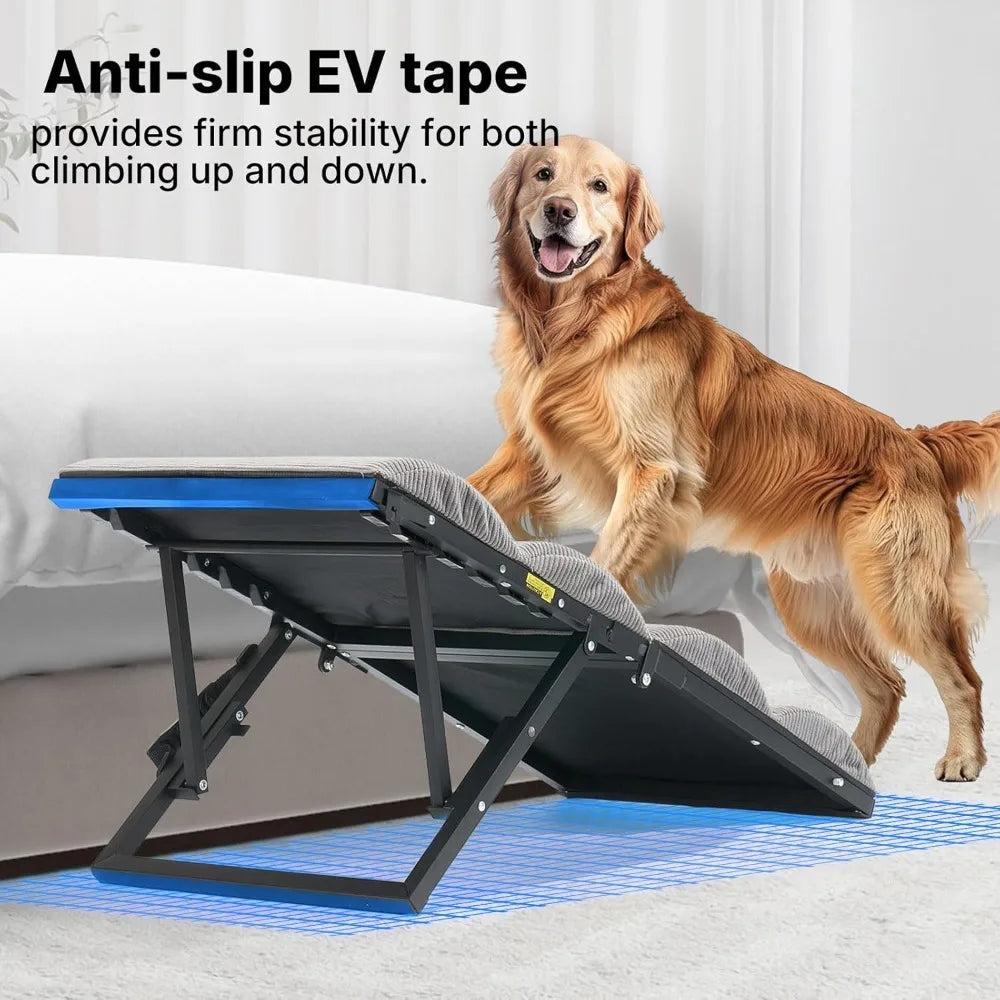Height Adjustable Foldable Dog Ramp for Bed and Couch