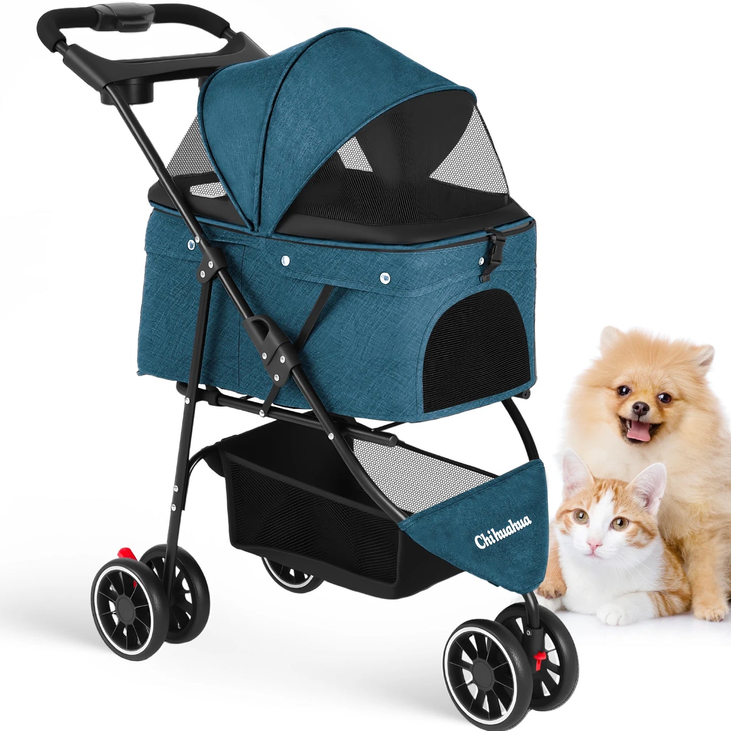 CHIHUAHUA Pet Stroller For Dogs And Cats With Alloy Frame