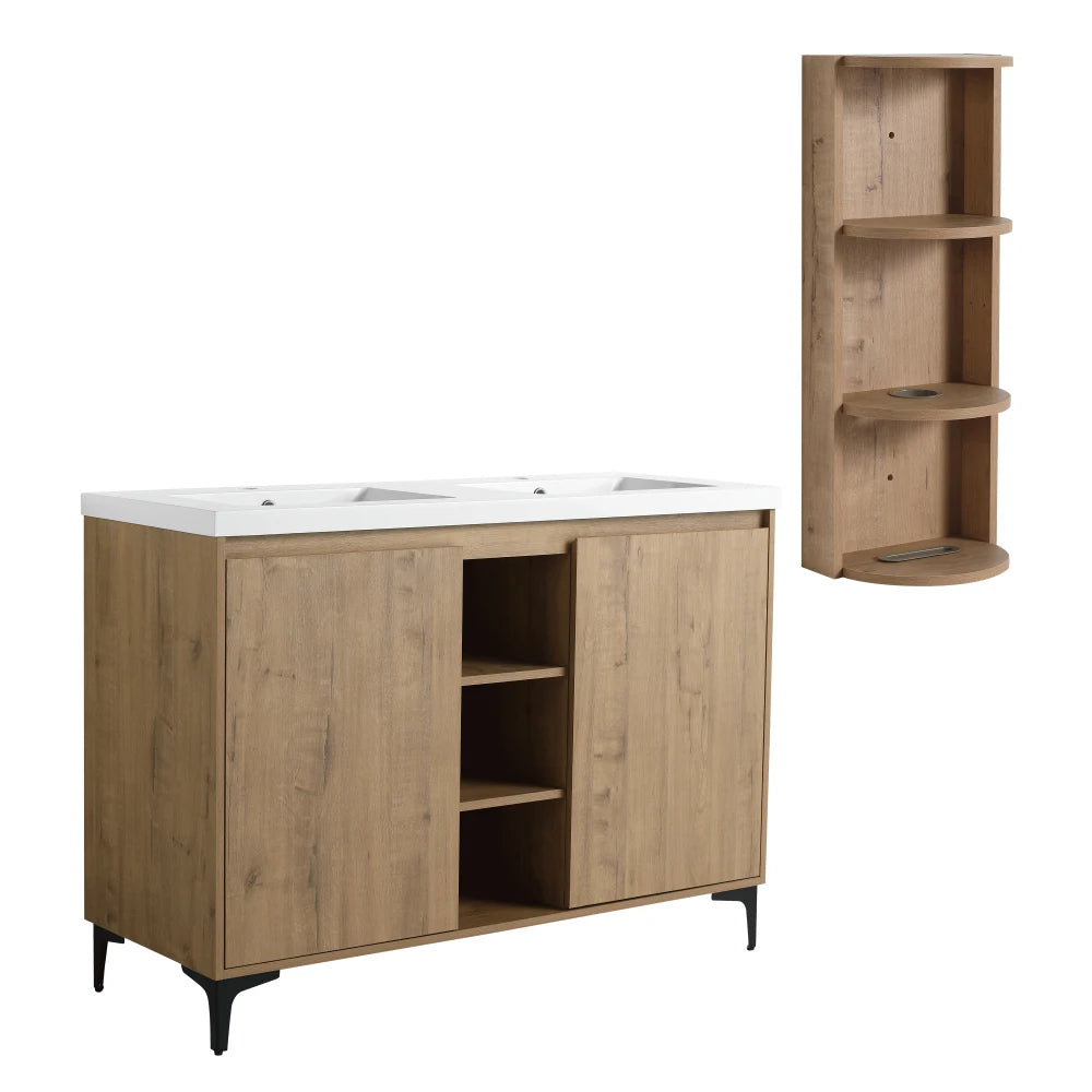Hign-concerned Freestanding Double Sink Bathroom Vanity Cabinet