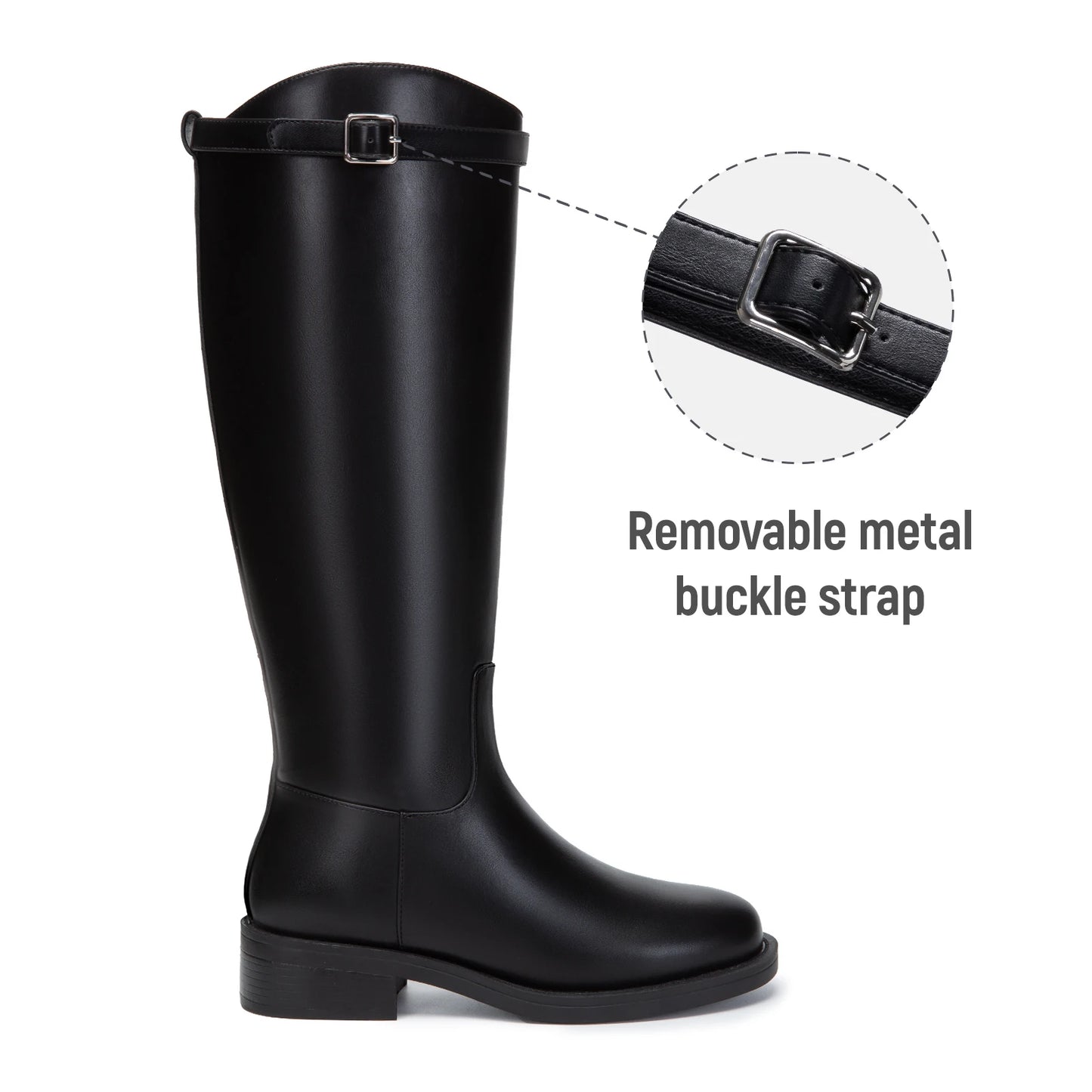 Womens Knee High Riding Boots PU Upper Equestrian Boot