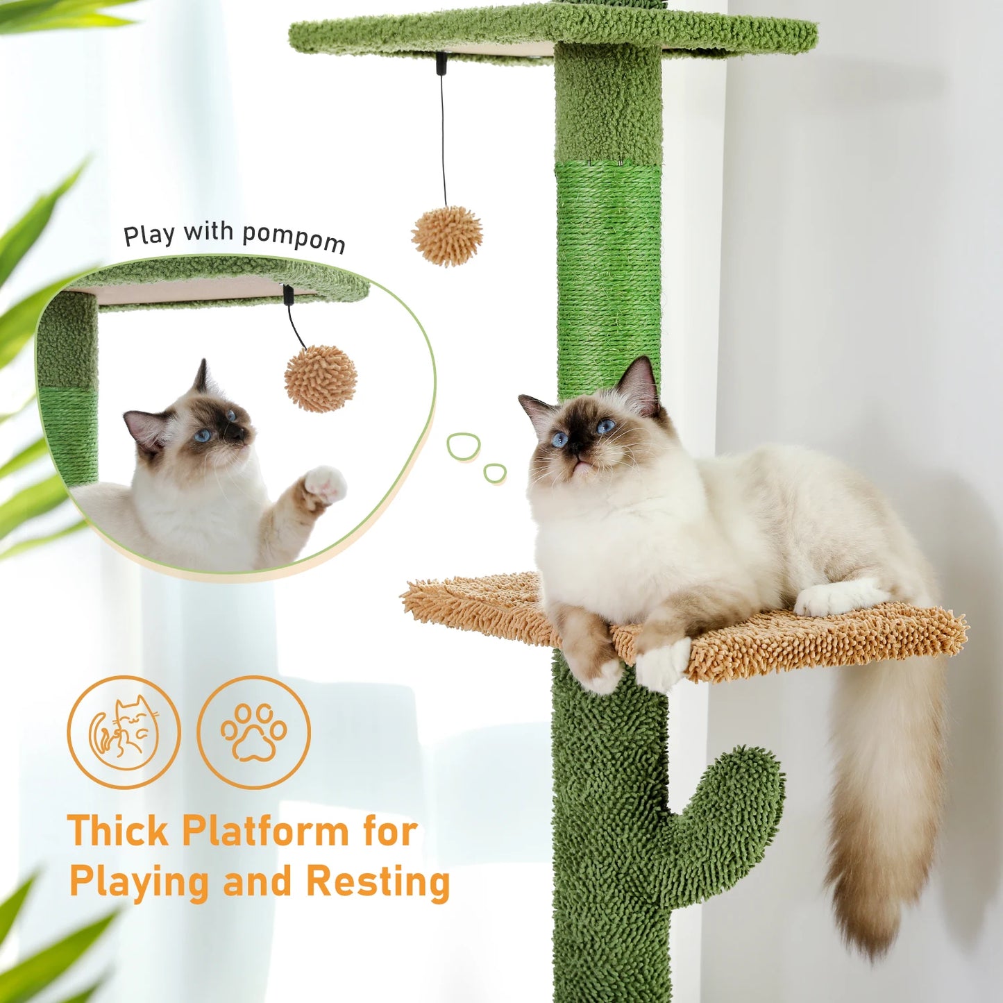 PAWZ Road 5-Tier Floor To Ceiling Cat Tower Cat Tree