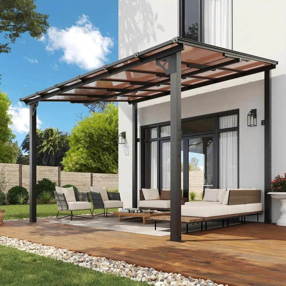 Outdoor Pavilion Sloping Roof Shelter Waterproof Garden