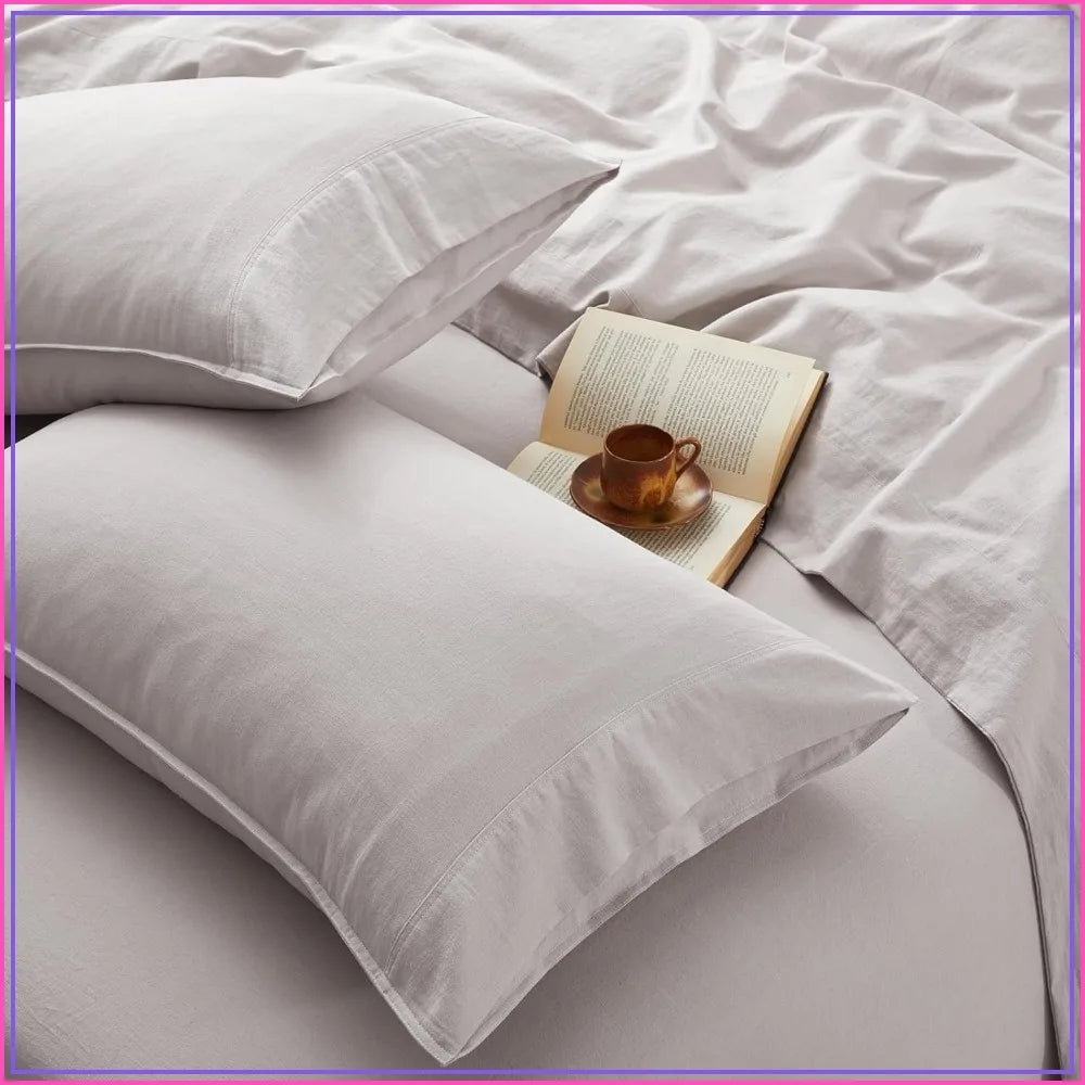 French Linen Sheet Set 4 Piece Breathable Natural Bedding