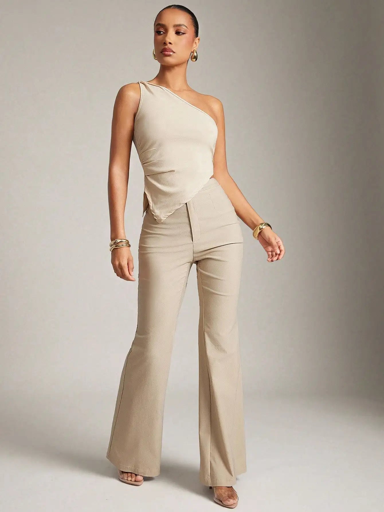 High Waist Flare Leg Pants For Women Office Trousers
