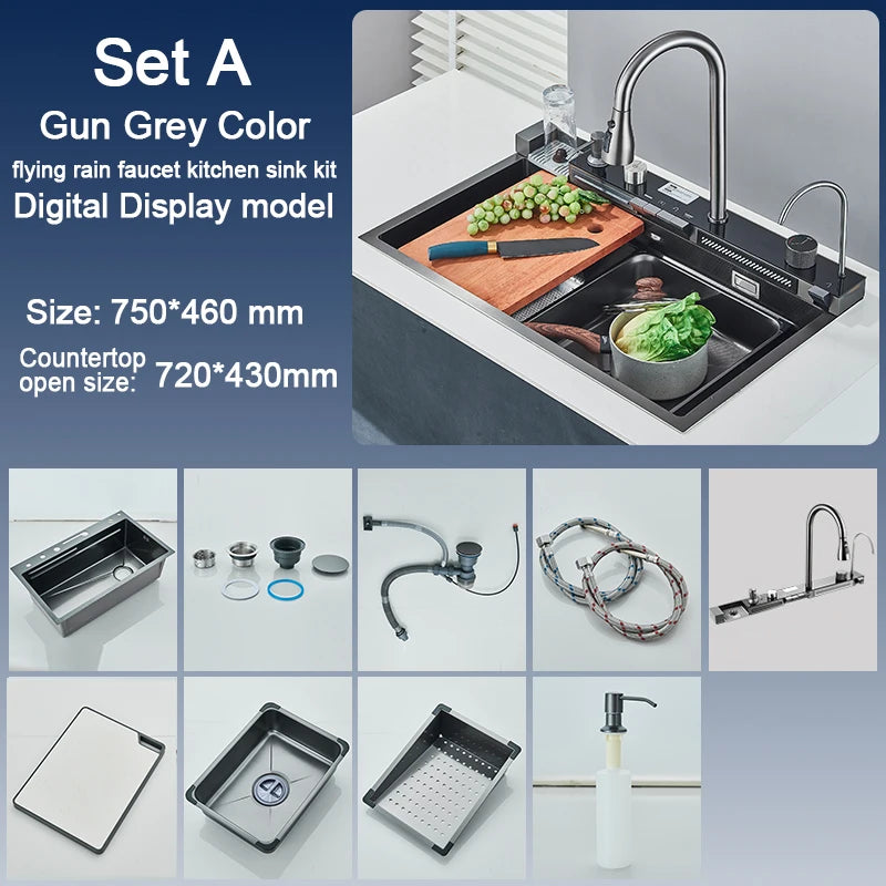 Rozin 304 Stainless Steel Kitchen Sink With Digital Display
