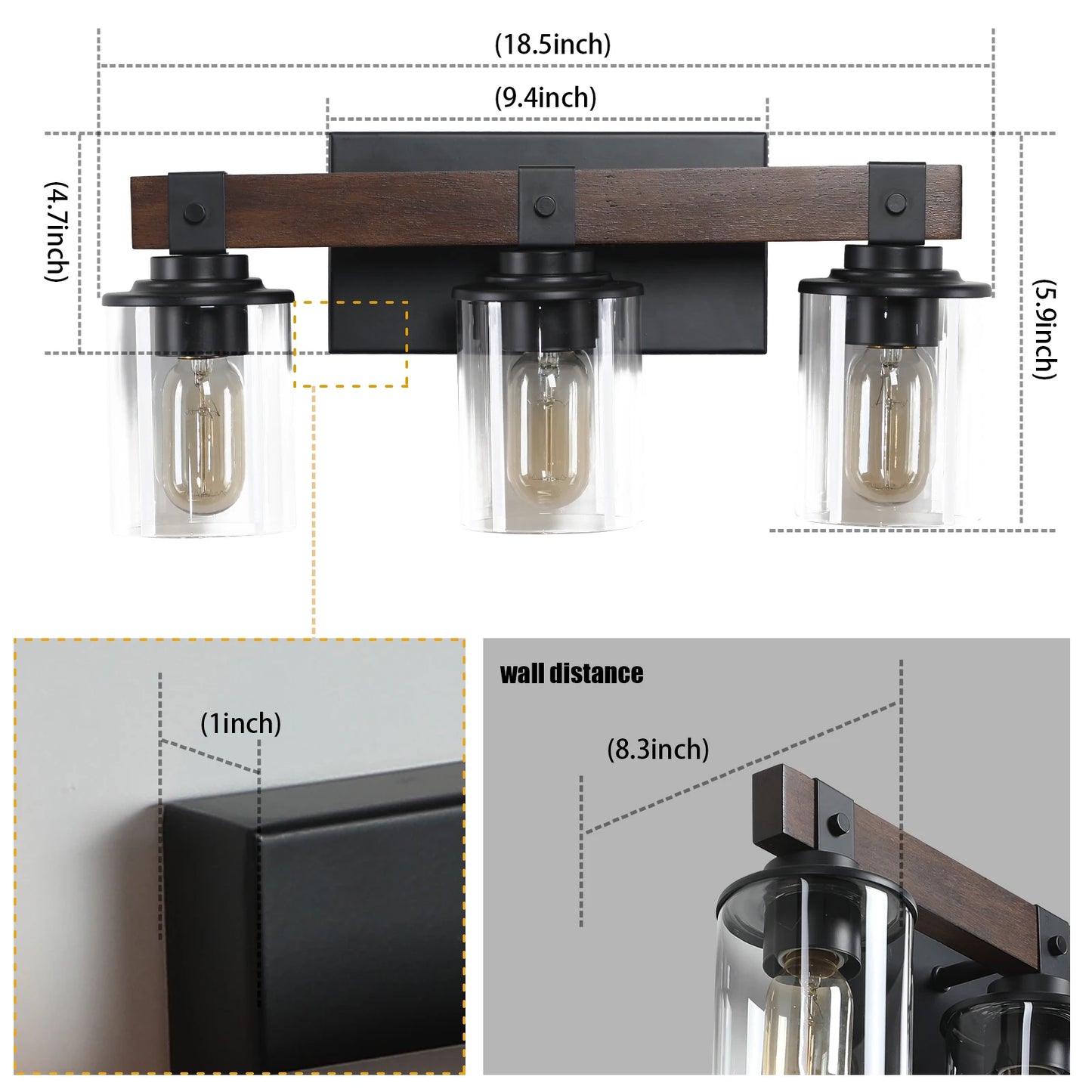 ARLGSITE Rustic Industrial Farmhouse Vanity Light Wall Sconce Bathroom