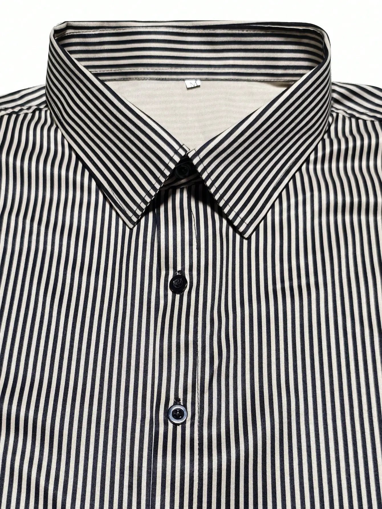 Men's Slim Fit Stripe Long Sleeve Business Casual Shirt