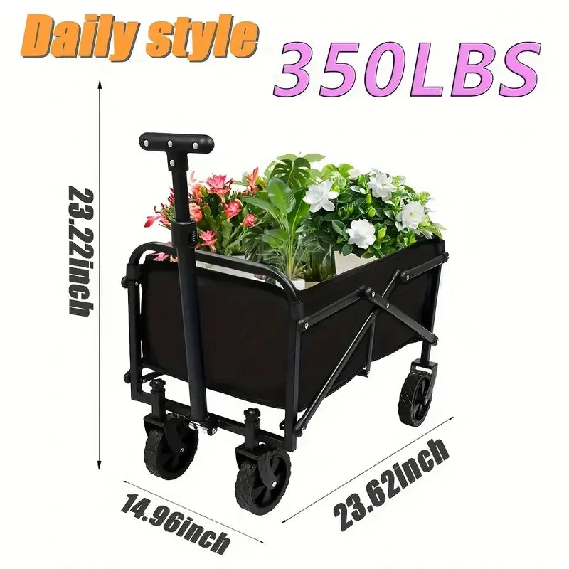 Collapsible Wagon Cart With All Terrain Wheels For Shopping Beach Camping