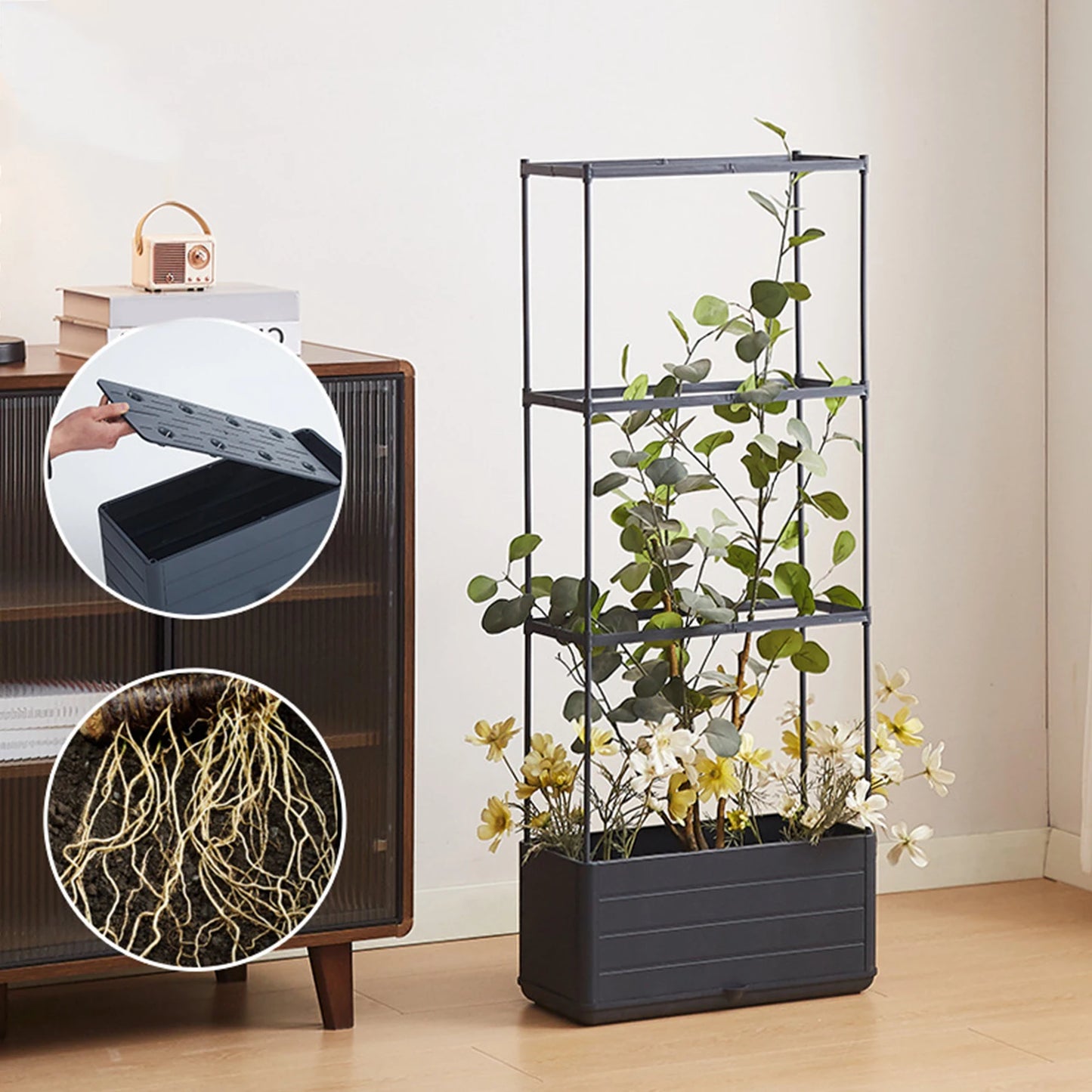 Raised Garden Bed Planter With Trellis Self Watering For Tomatoes