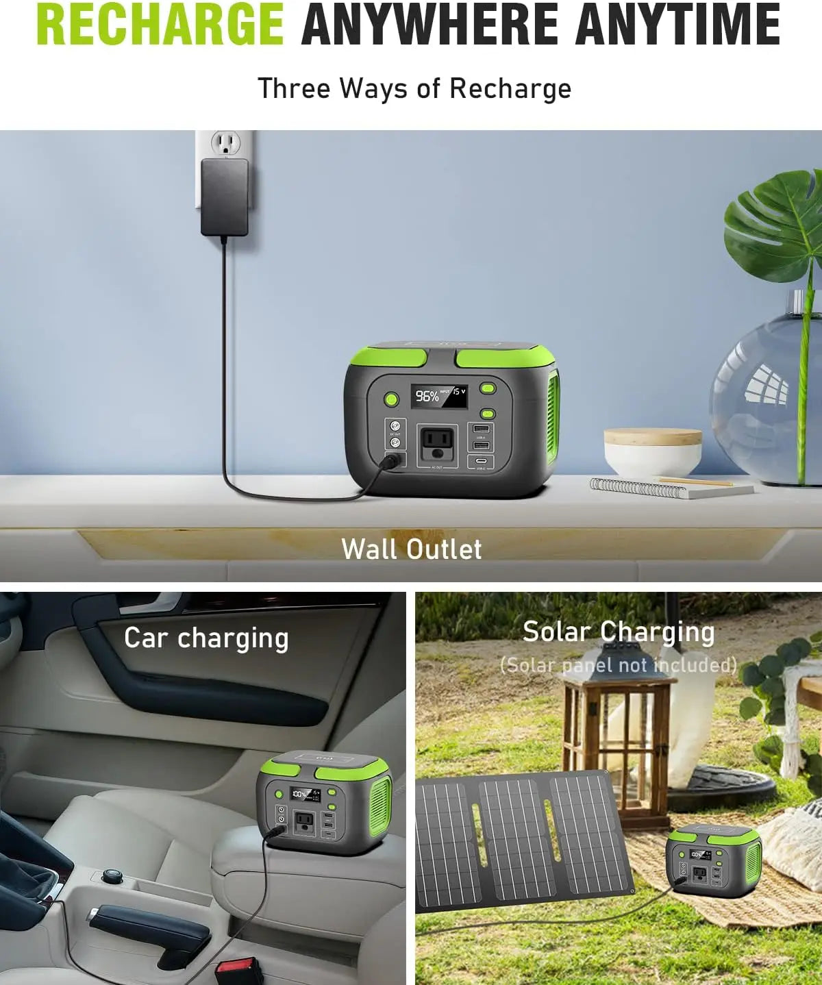 200W Portable Power Station With AC Outlet USB C Port