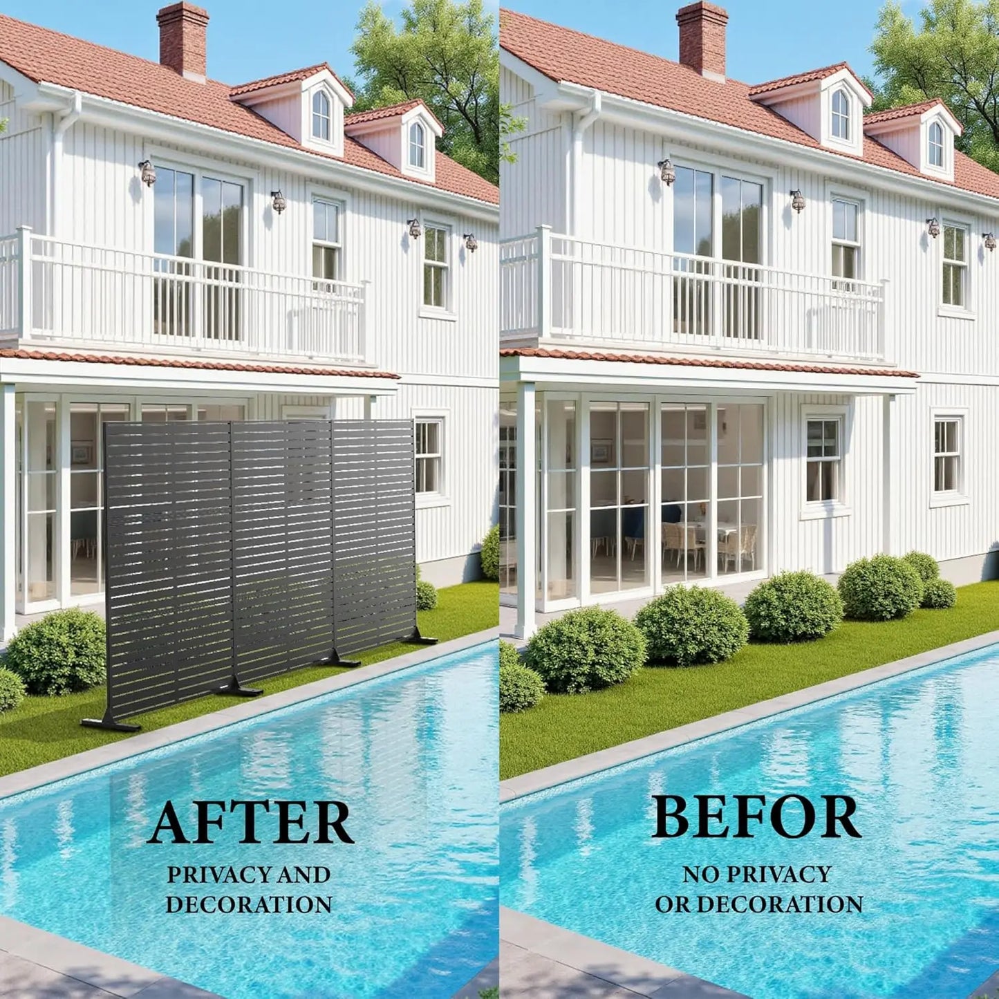 HiMISSH Metal Outdoor Privacy Screens and Panels for Patio