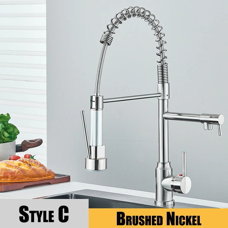 Wanmivezlo Kitchen Sink Faucet With Dual Spout Deck Mounted