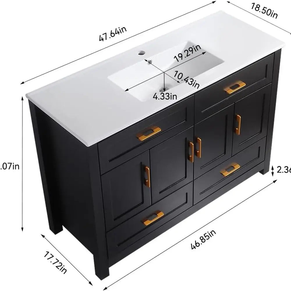 Modern Bathroom Vanity Cabinet With Sink And Soft Close Doors