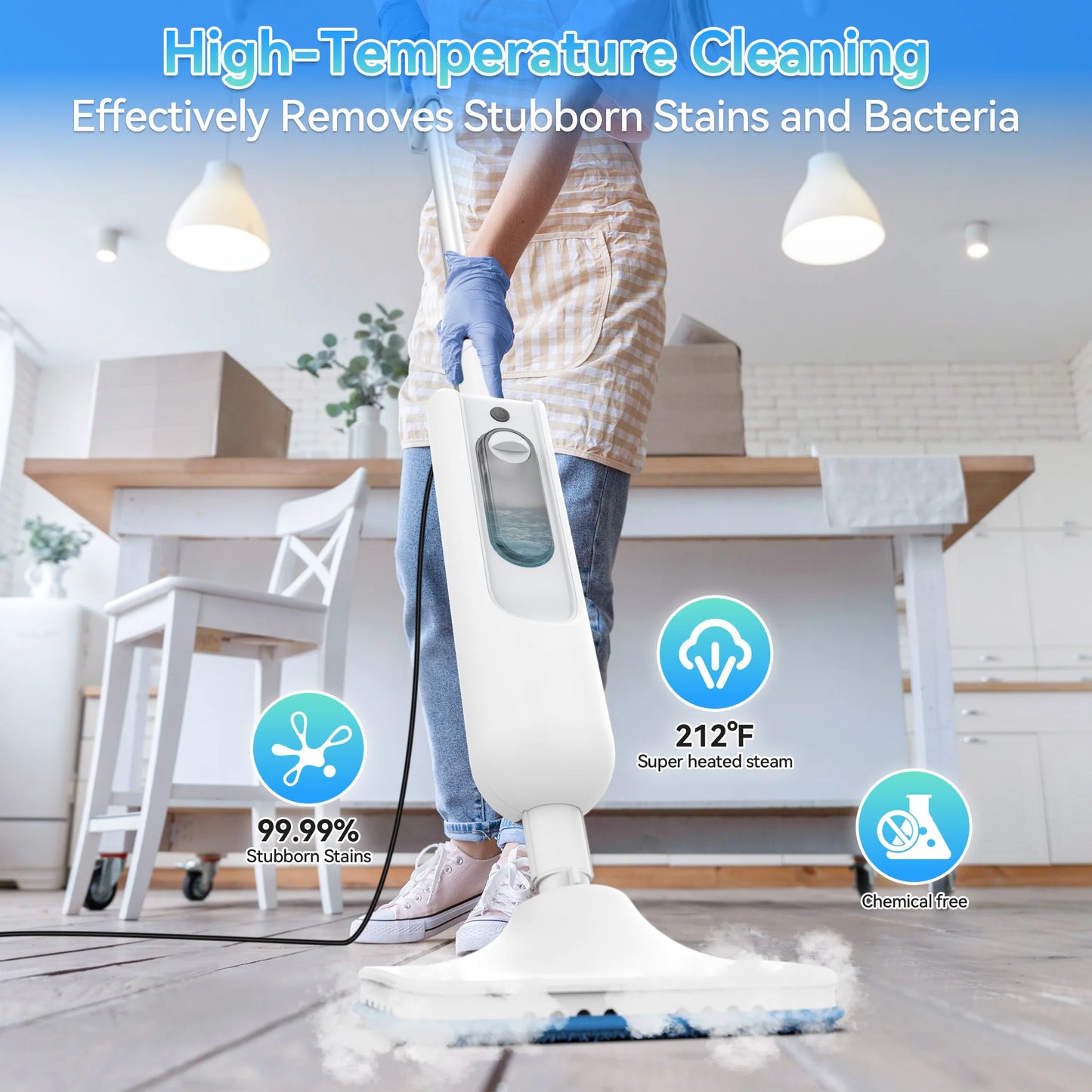 INSE Powerful 6 In 1 Steam Vac Mop For Scrubbing And Cleaning