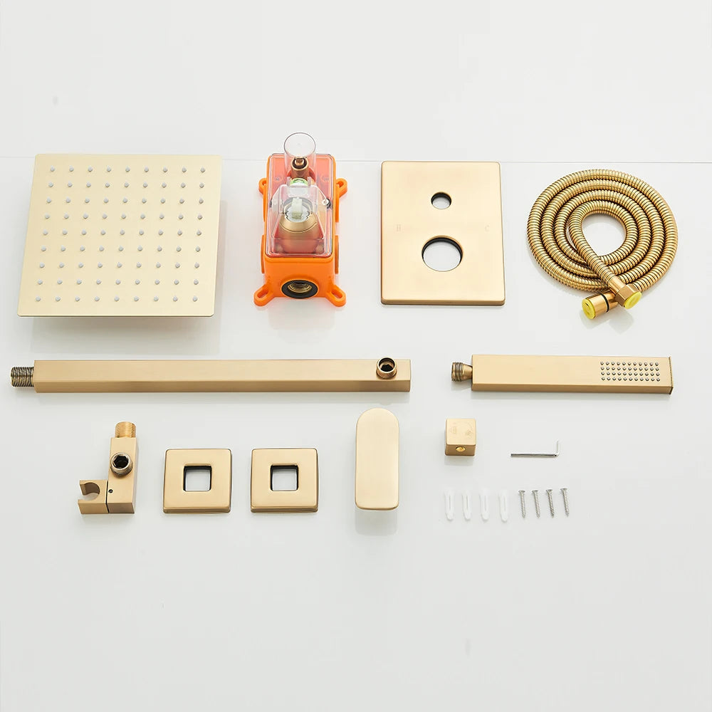 Quyanre Brushed Rain Shower System with Dual Control