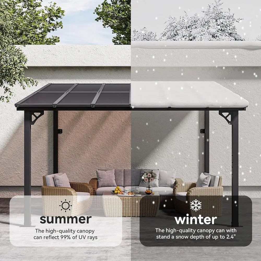 Outdoor Pavilion Sloping Roof Shelter Waterproof Garden