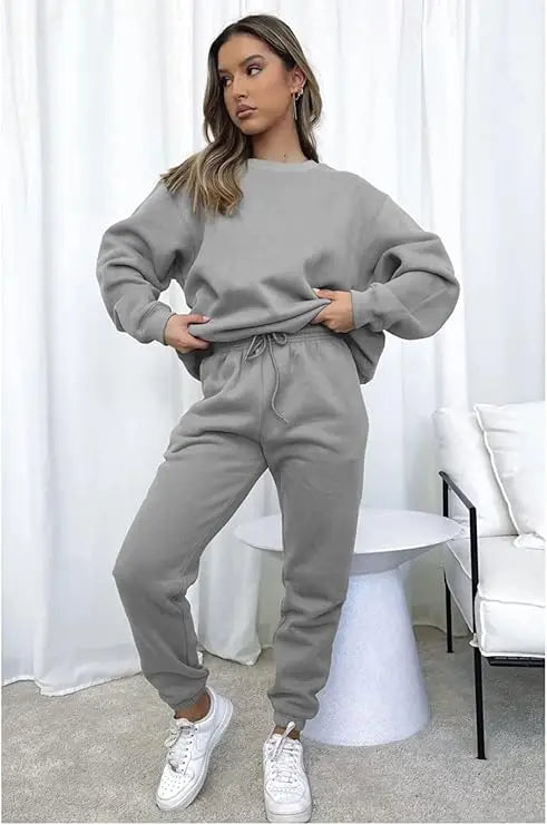 KANSOON Two Piece Long Sleeve Sweatsuit Pants Set For Women