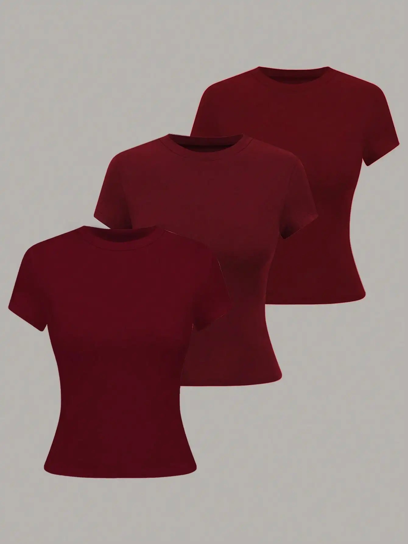 Women's Short Sleeve Knit T Shirt With Elastic Fabric