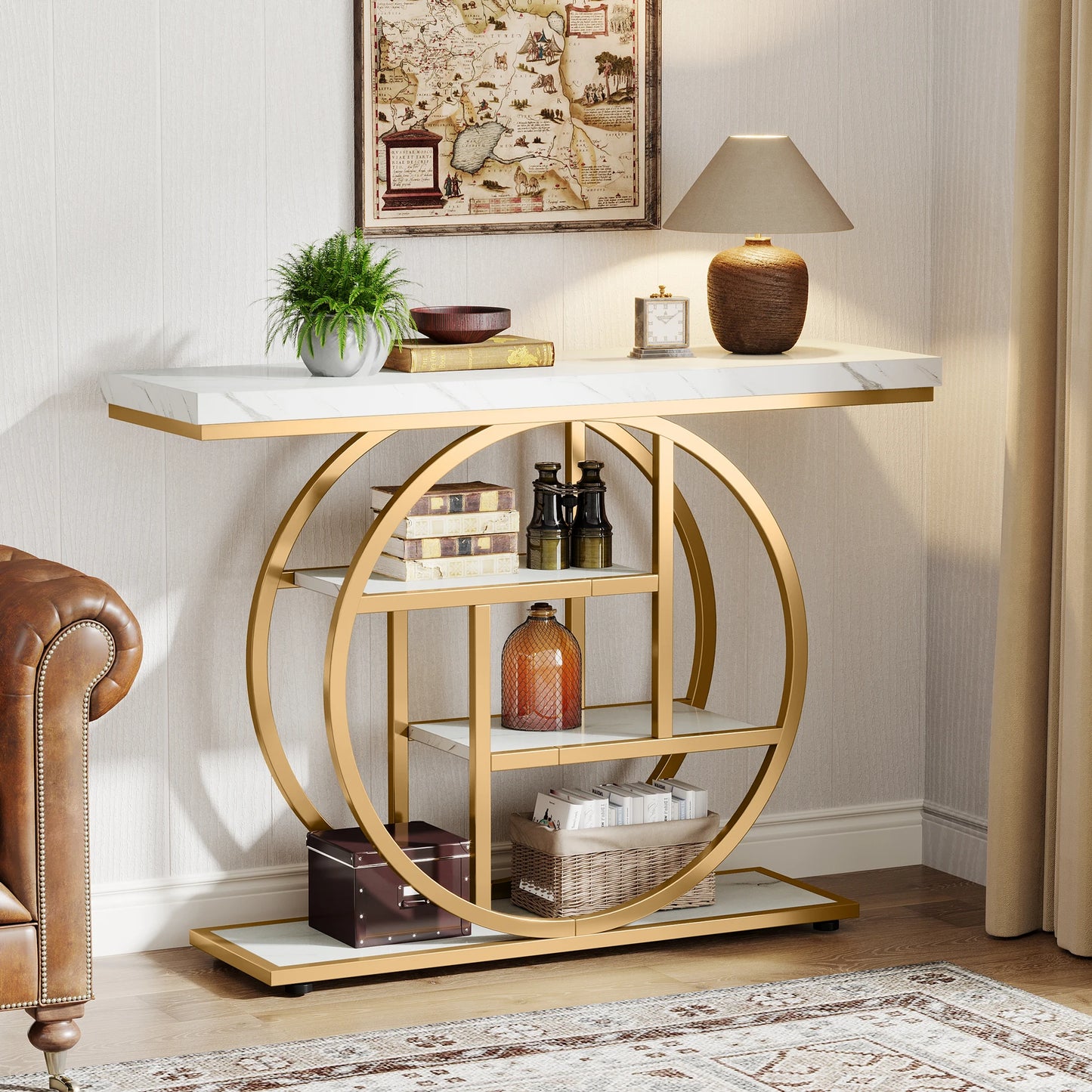 4 Tier Entryway Sofa Table For Living Room