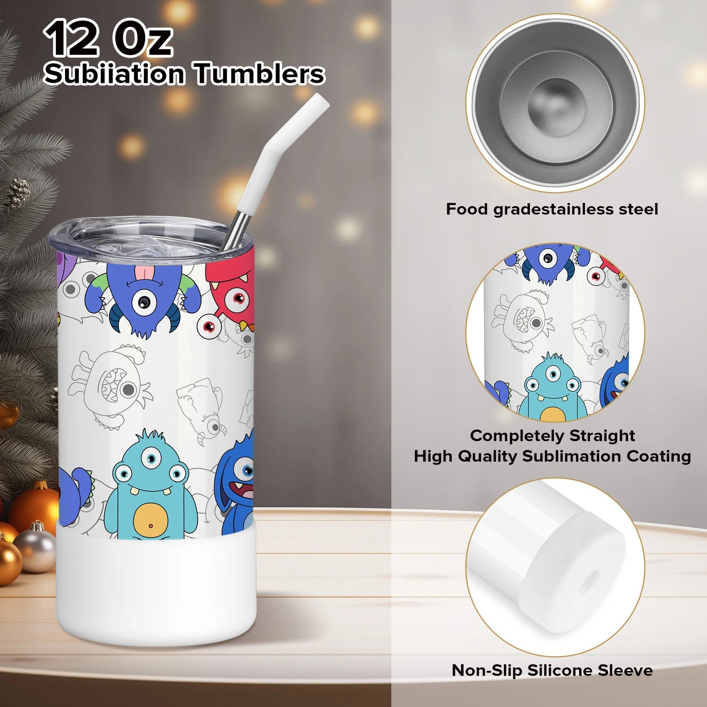 Sublimation Tumblers With Straw