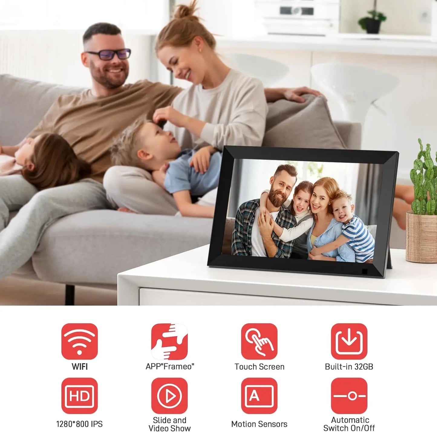 YENOCK 32GB Smart WiFi Digital Photo Frame With Touch Screen