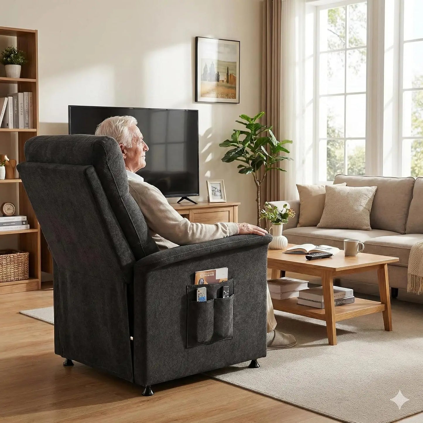 Power Recliner Chair With Heated Massage Antique Minimalist Modern