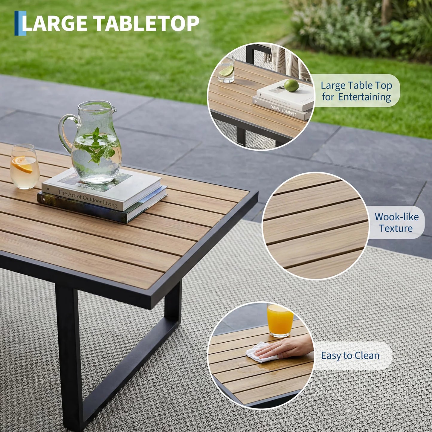 HobbyLane Modern Metal Patio Furniture Set Outdoor Garden Seating