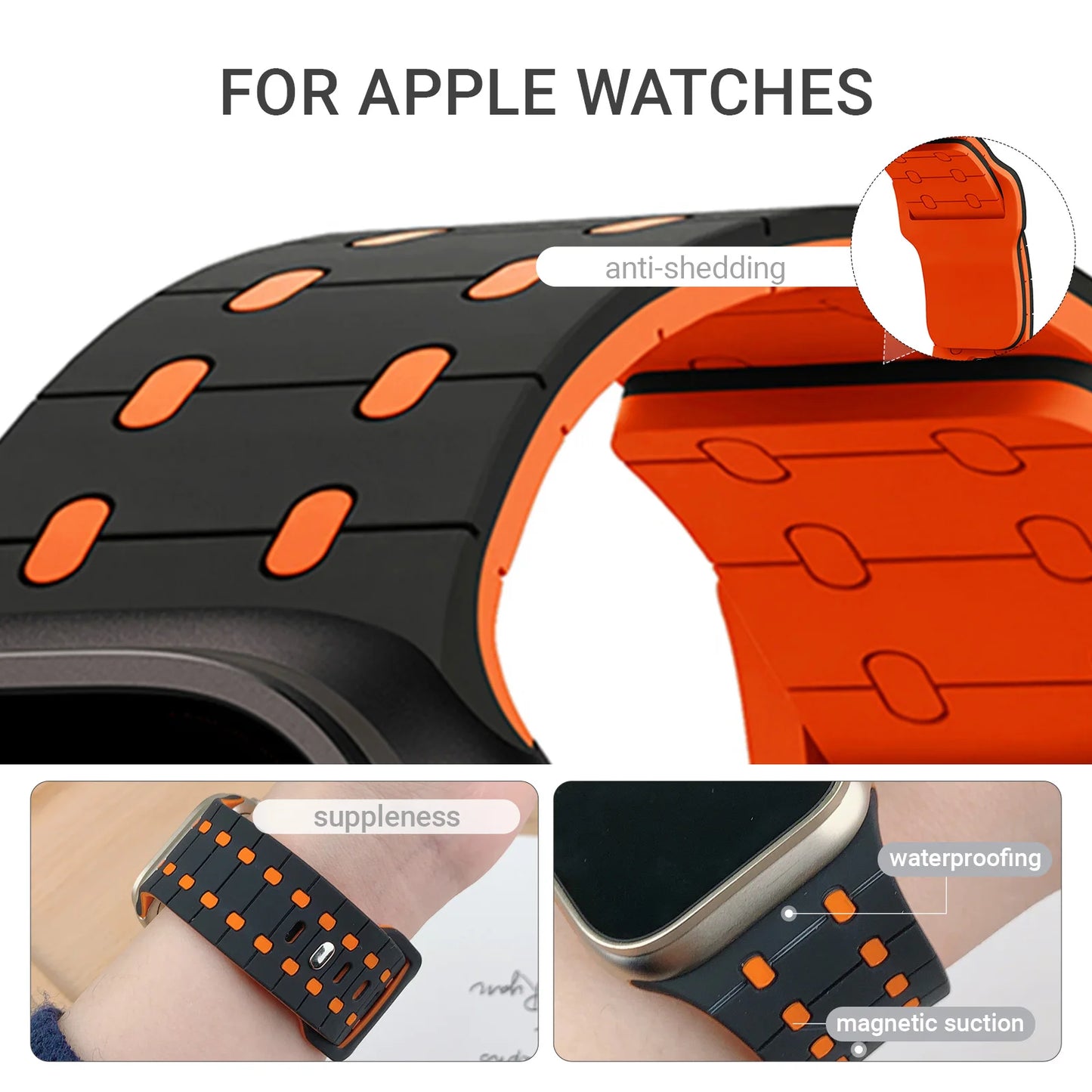 Silicone Apple Watch Band for Series 3 10 SE Ultra