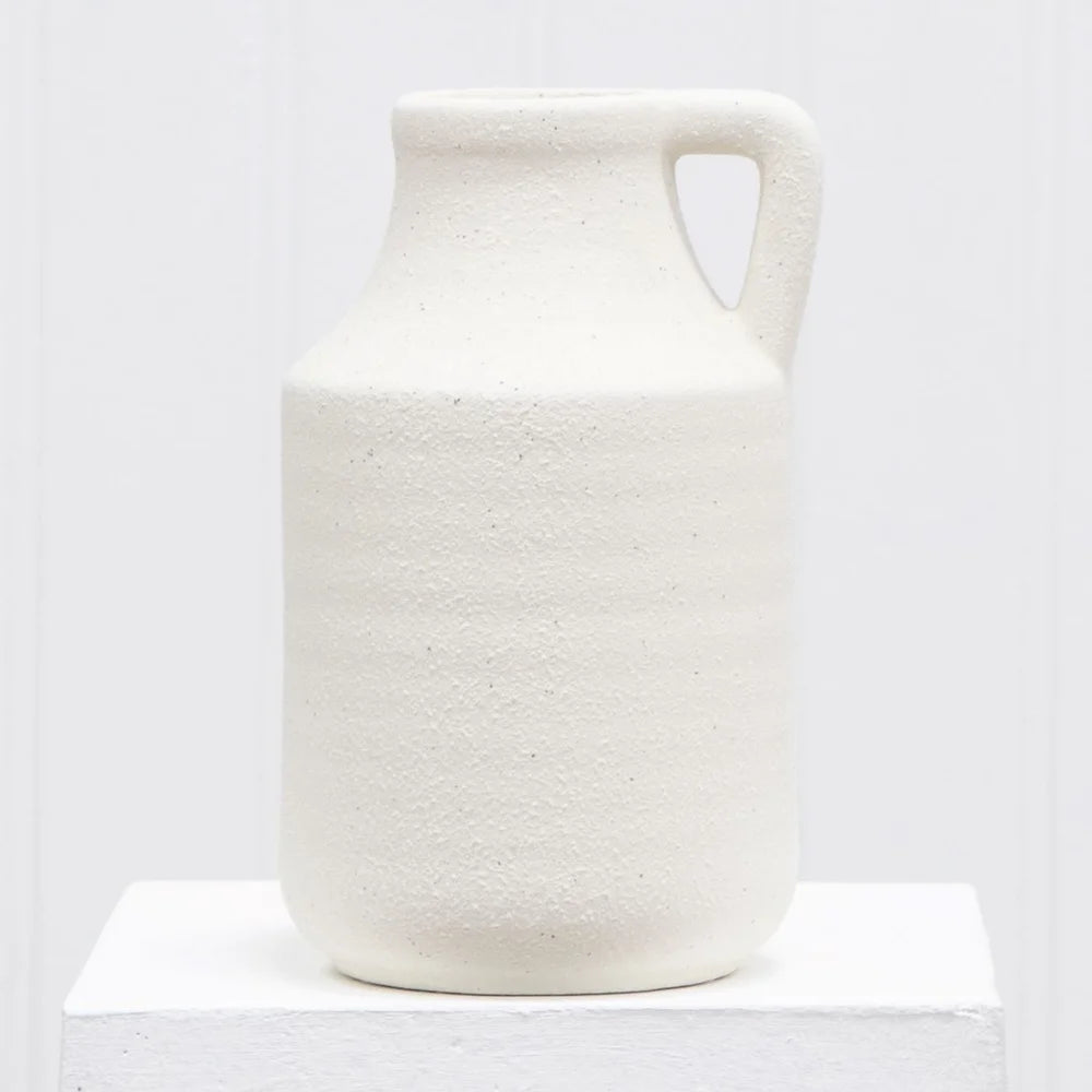 Textured Natural Ceramic Jug Vase Rustic Indoor Centerpiece