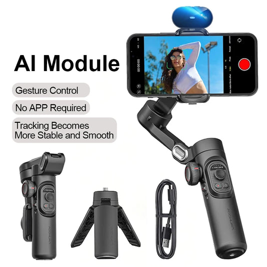 Aochuan Face Tracking Vlog XE Handheld Gimbal Stabilizer With Light
