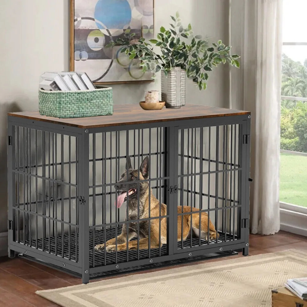 Large Luxury Dog Crate Furniture with 3  Doors