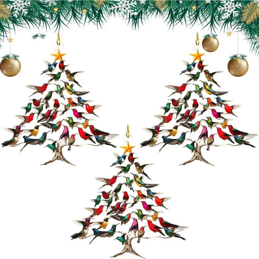 2D Hummingbird Christmas Ornament