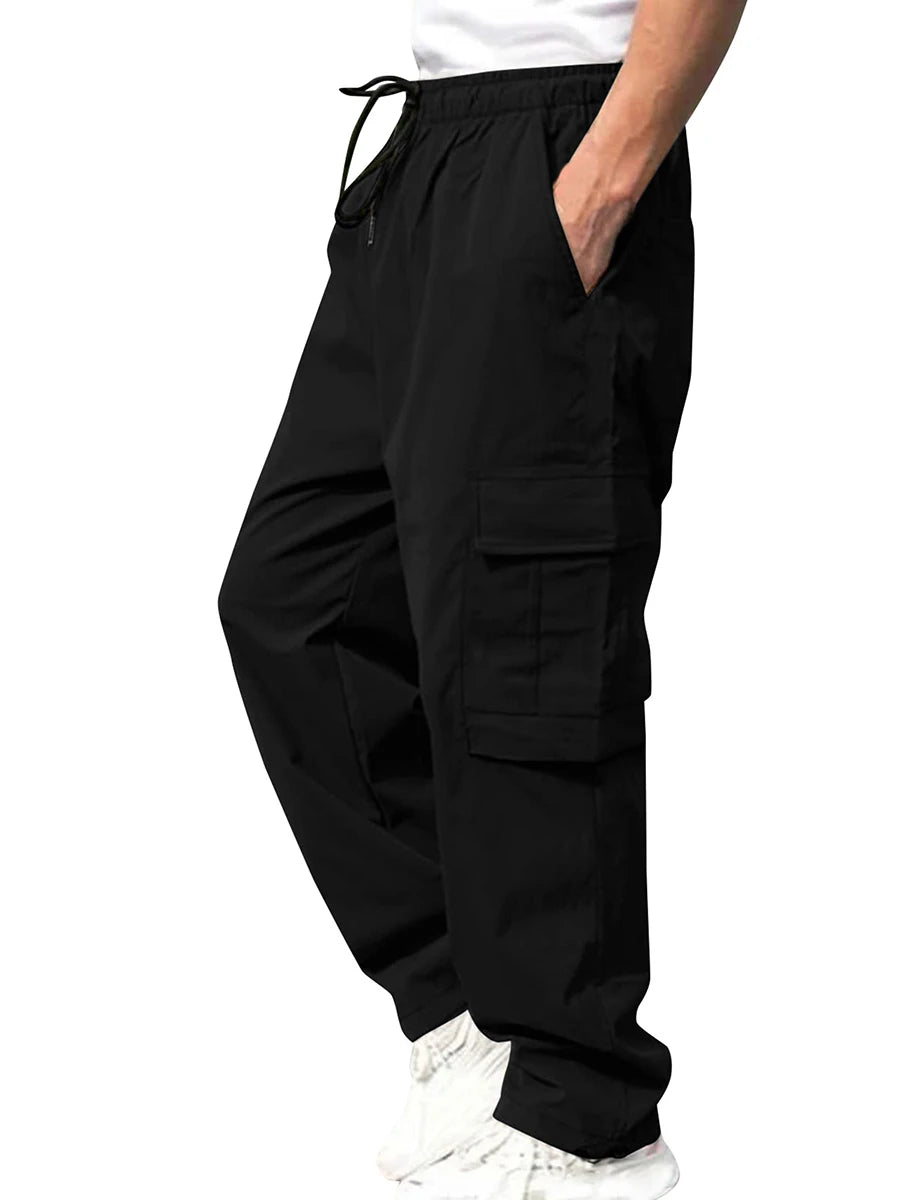 Hirigin Men's Loose Straight Leg Cargo Pants