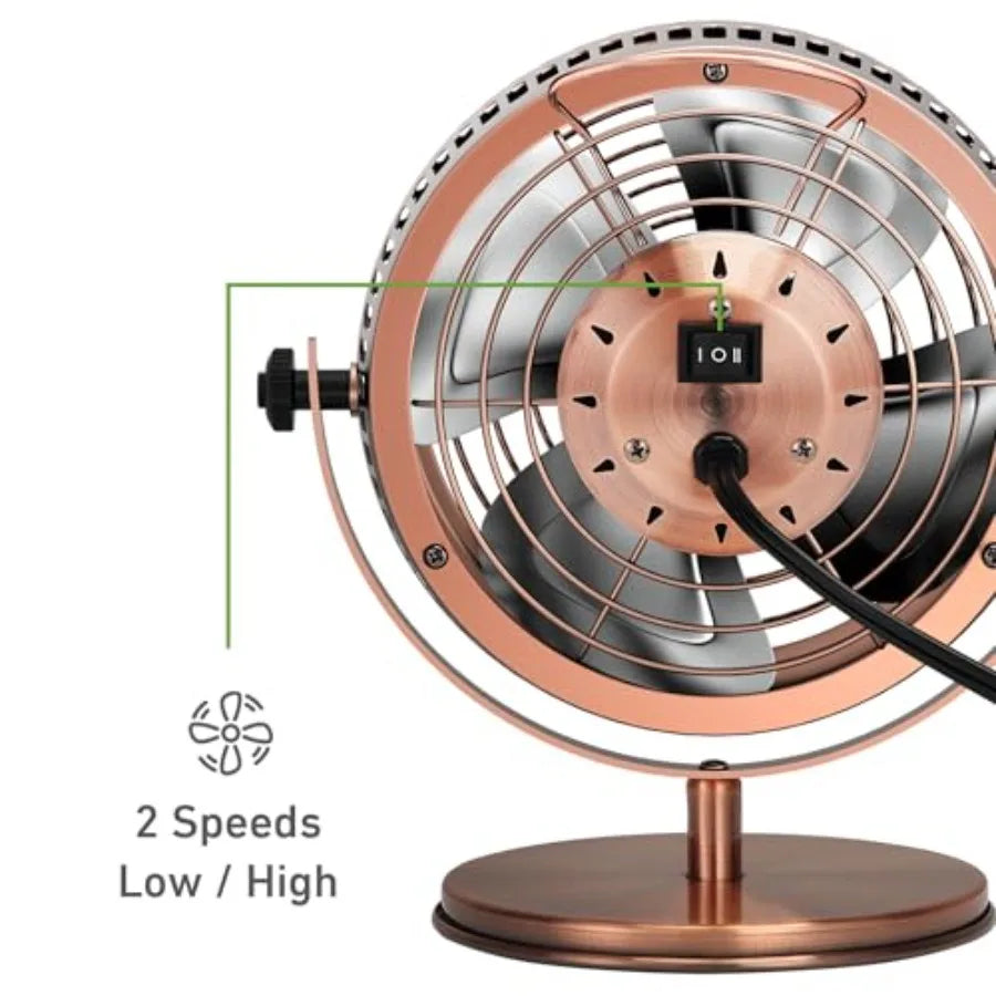 Table Fan With Two Speeds And 145 Degree Adjustable Tilt