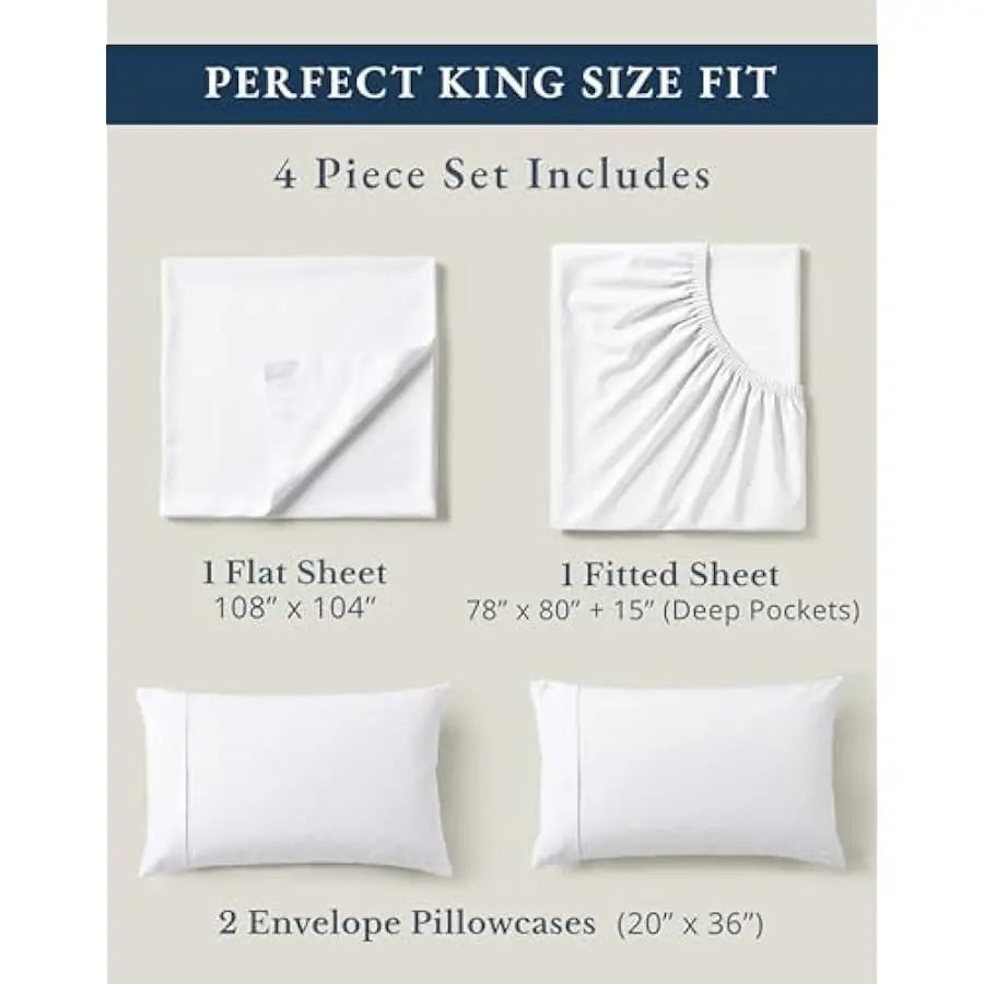 Organic Cotton Percale Sheet Set 4 Piece Deep Pocket GOTS Certified