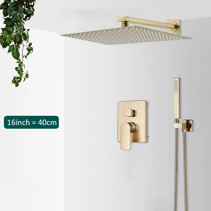 Quyanre Brushed Rain Shower System with Dual Control