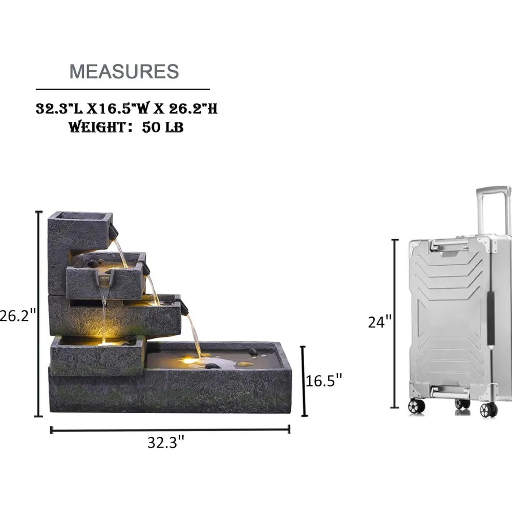 Outdoor Cascade Water Fountain